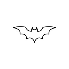 Outline flying bat animal monster line art icon
