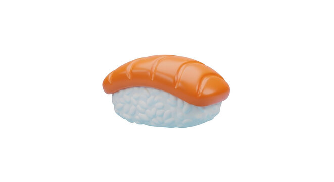 3d icon of salmon nigiri sushi isolated on transparent background