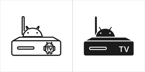 Android tv box with antenna and tv logo
