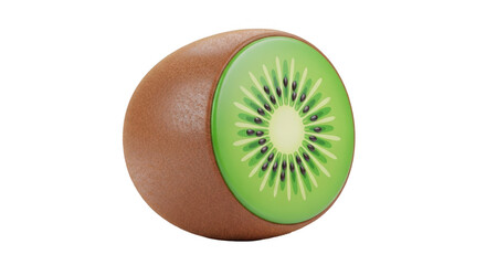 3d icon of kiwi fruit isolated on transparent background
