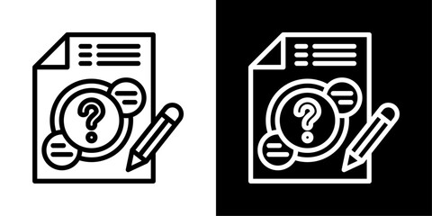 Questions Of Line Black And White Style Vector Illustration 