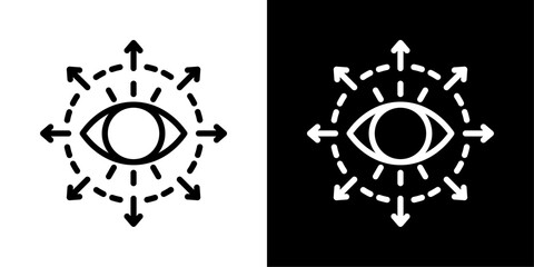 Perspective Of Line Black And White Style Vector Illustration 