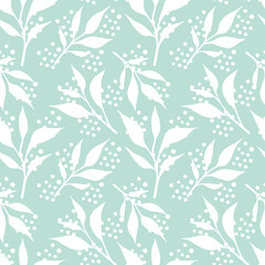 Tea leaves seamless pattern. Food background with tea leaves watercolor in hand drawn style. Tea background for paper, textile, wrapping and wallpaper.