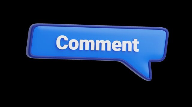 3D Animation of Comment Speech Bubble | Alpha Channel