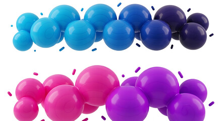 Fototapeta premium Group of Colorful Spherical Balloons in Shades of Blue Pink and Purple.