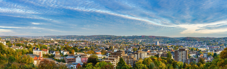 Wuppertal City Skyline Sunny Autumn