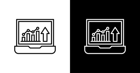 Statistic White Icon Set Design