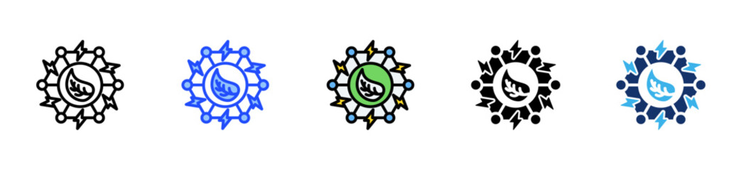 Smart Grid Icon Collection With Multiple Styles