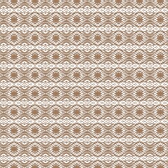 An intricate seamless pattern featuring abstract brown and white geometric shapes, creating a detailed and ornamental repeating texture