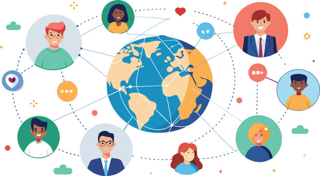 global communication concept with people.