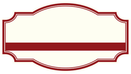 赤いワインラベル風のエレガントフレーム　帯付き