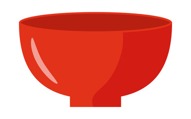 和食に使える定番の赤い汁椀のイラスト
