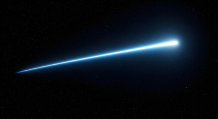 Bright Blue Laser Beam Streaking Through Darkness.