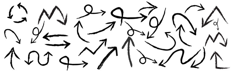 Creative arrows in grunge style, vector collection, beautiful and stylish.  vector set