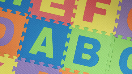 Colorful alphabet evaboard background enhances learning and playtime for creativity