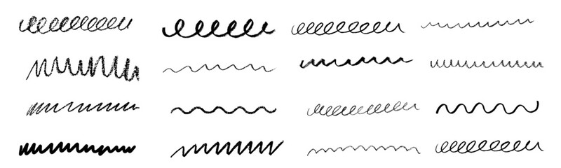Hand drawn black wavy marker underline highlight element. Vector illustration