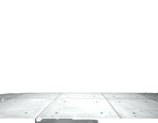 Tiled grey floor surface perspective with a black background, emphasizing a clean and simple presentation style