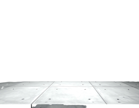 Tiled grey floor surface perspective with a black background, emphasizing a clean and simple presentation style