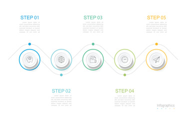 Infographic 5 options design elements for your business data. Vector Illustration.