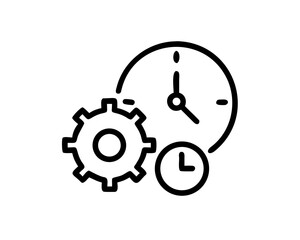 Clock and gear representing time management concept