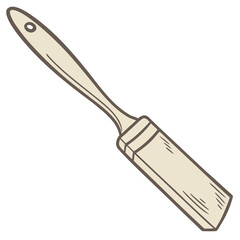 Illustration of a beige paint brush
