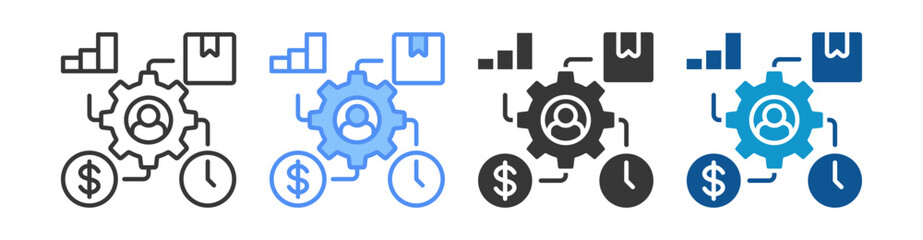 Resource Management Icon Set Multiple Style Collection