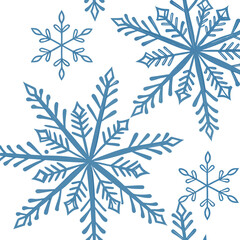 Illustration of blue snowflakes for winter design