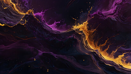 vivid golden and violet energy waves Solar Veil, Generatve Ai