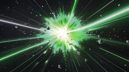 brilliant green cosmic explosion Emerald Genesis, Generative Ai