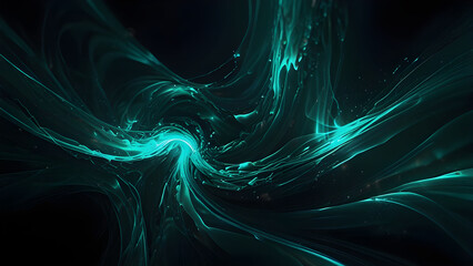 mystical flow of teal energy swirling through darkness Ethereal Current, Generatve Ai