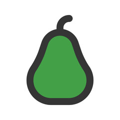 pear flat line icon