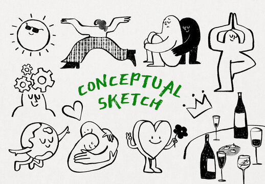 Conceptual Sketch Design Element Set