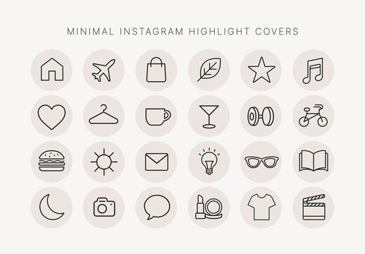 Minimalist Social Media Highlight Icon Design Set