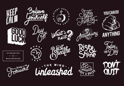 Inspirational Typography Design Set