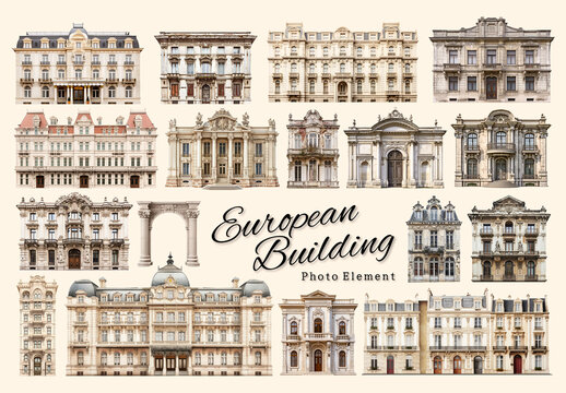 Vintage European Building Element Set
