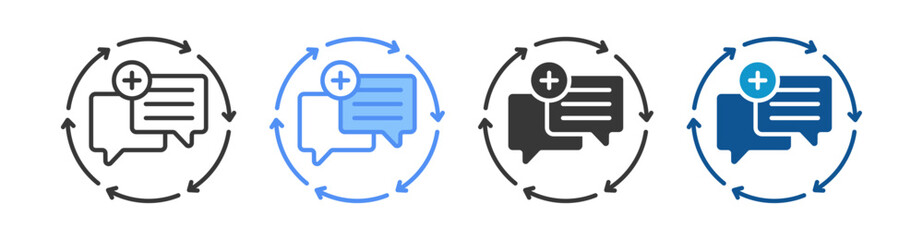 Feedback Loop Icon Set Multiple Style Collection