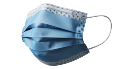 A protective blue surgical mask, essential for health and safety