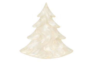 White pearlescent christmas tree ornament shining with festive light, concept of holiday celebration
