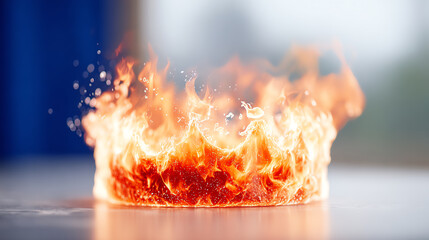 A dynamic image of flames rising in a circular formation, showcasing the power and intensity of fire in a captivating way.