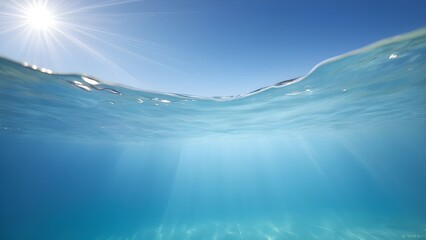 "Sunlit Serenity Beneath the Waves – Tranquil Underwater Coral Reef Scene"