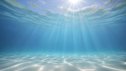 "Sunlit Serenity Beneath the Waves – Tranquil Underwater Coral Reef Scene"