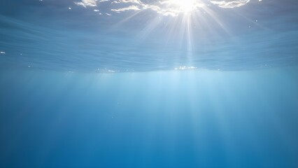 "Sunlit Serenity Beneath the Waves – Tranquil Underwater Coral Reef Scene"