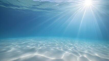 "Sunlit Serenity Beneath the Waves – Tranquil Underwater Coral Reef Scene"