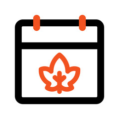 autumn outline color icon