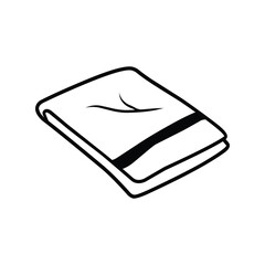 Folded Towel Minimalist Line Art Illustration