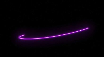 Vibrant purple light trail creating a dynamic abstract arc in darkness.