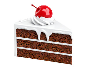 3D Mini Christmas Cupcake with Cream Swirl, Single Cherry on Top, Festive Style, Isolated on Transparent Background