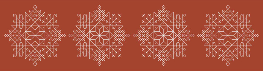 modern pulli kolam line art home decor patterns 