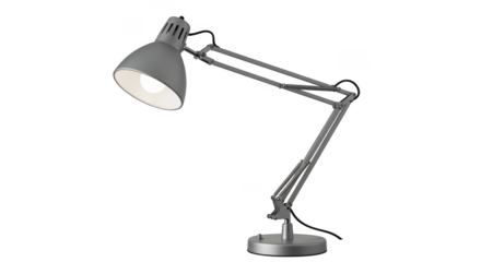 Gray desk lamp isolated on transparent background