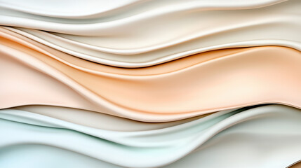 Obraz premium Soft flowing fabric in gentle pastel colors creates serene and elegant atmosphere